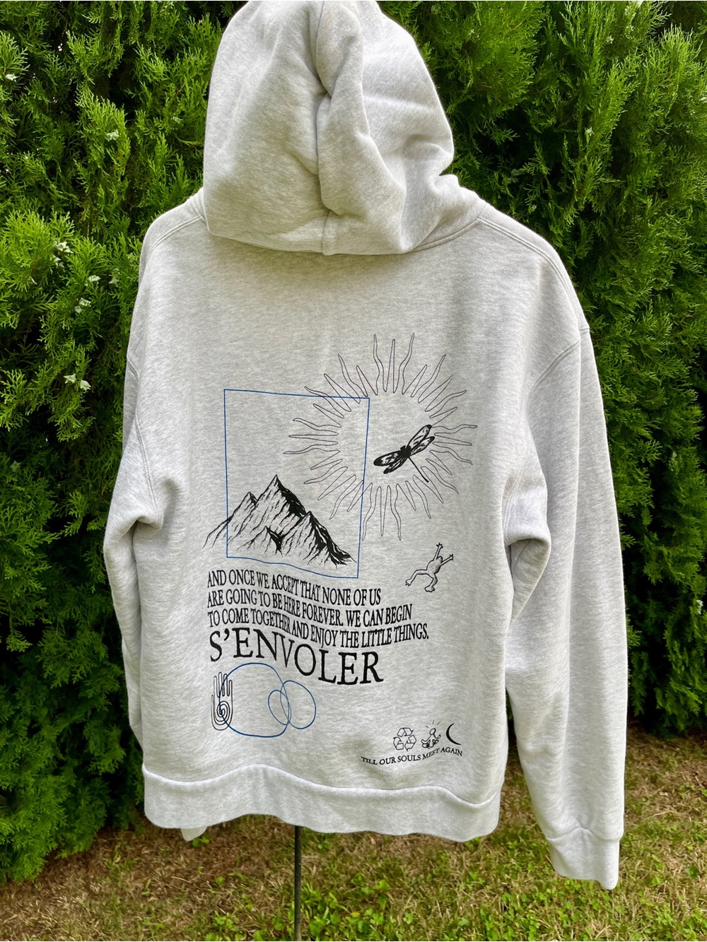 S’ENVOLER Studio Light Gray Graphic Hoodie - Amazing! Heavy! Unique! Rare!